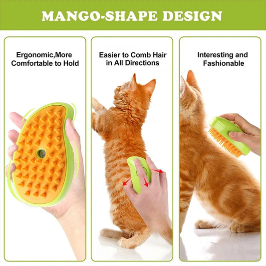 Pet Grooming Cat Brush Electric Spray Water Spray Kitten Dog Comb Soft Silicone Depilation Cats Bath Hair Brush Grooming Supplie