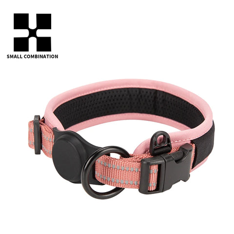 Personalized  AirTag Dog Collar  Adjustable Nylon Reflective Padded Pet Dog Collar for Small Medium Large Dog accessories