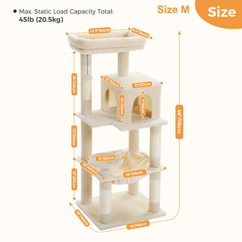 Multi-Level Cat Tree with Scratching Post Luxury Cat Tower with Condo House Cat Scratcher for Indoor Cat Accessories Pet Cat Toy