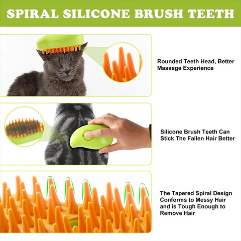 Pet Grooming Cat Brush Electric Spray Water Spray Kitten Dog Comb Soft Silicone Depilation Cats Bath Hair Brush Grooming Supplie