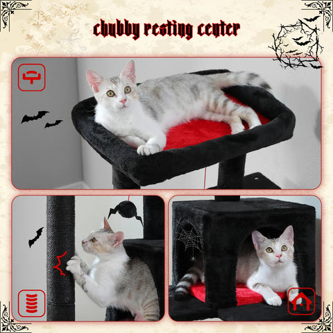 Multi-Level Cat Tree with Scratching Post Luxury Cat Tower with Condo House Cat Scratcher for Indoor Cat Accessories Pet Cat Toy