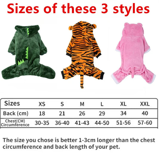 Pet Dog Clothes Soft Warm Fleece Dogs Jumpsuits Pet Clothing for Small Dogs Puppy Cats Hoodies Chihuahua Yorkshire Costume Coats