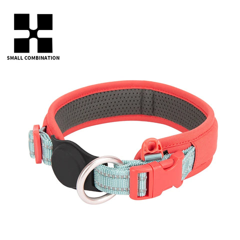 Personalized  AirTag Dog Collar  Adjustable Nylon Reflective Padded Pet Dog Collar for Small Medium Large Dog accessories