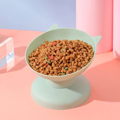 New sales of high foot bowl kitten neck guard firmly prevent upset plastic bowl candy color cat food dog food bowl