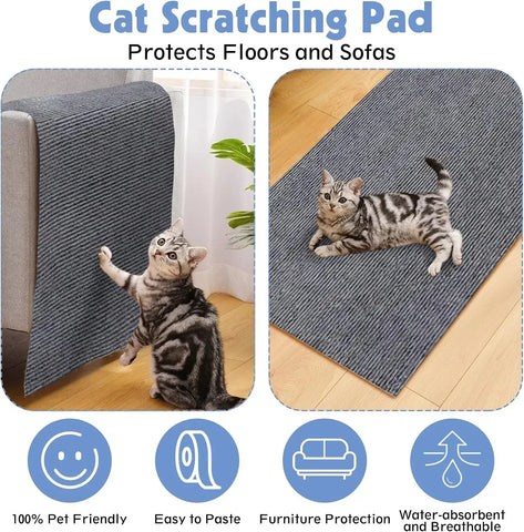 Cats Tree Carpet Mat Cats Scratcher Scratching Protector. Self-Adhesive Pet Furniture Sofa Corner Indoor Trimmable Anti Tower