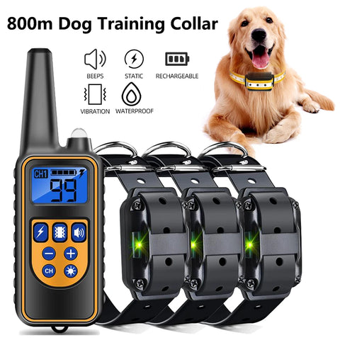 Remote Dog Training Collar Obedience Behavior Electronic Static Anti-Bark Electronic Shock Collar E-Collar Stimulation No-Bark