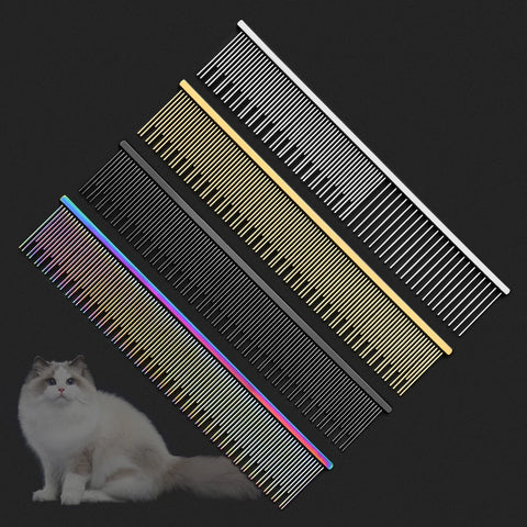 Cat comb with floating hair, open knots, cloth doll, long hair, cat comb size L, long short needle, double toothed comb, copper