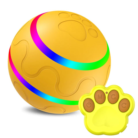 Smart Interactive Pet Ball Remote Control Flashing Rolling Jumping Rotating Waterproof Dog Chew Toy Ball for Aggressive Chewers