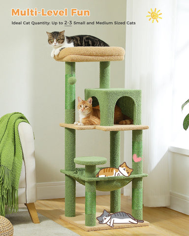 Multi-Level Cat Tree with Scratching Post Luxury Cat Tower with Condo House Cat Scratcher for Indoor Cat Accessories Pet Cat Toy