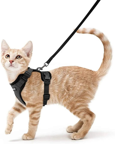 ATUBAN Cat Harness and Leash for Walking,Escape Proof Soft Adjustable Vest Harnesses for Cats,Easy Control Breathable Reflective