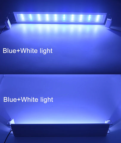 Aquarium LED Light Super Slim Fish Tank Aquatic Plant Grow Lighting Waterproof Bright Clip Lamp Blue LED 18-72cm for Plants 220v