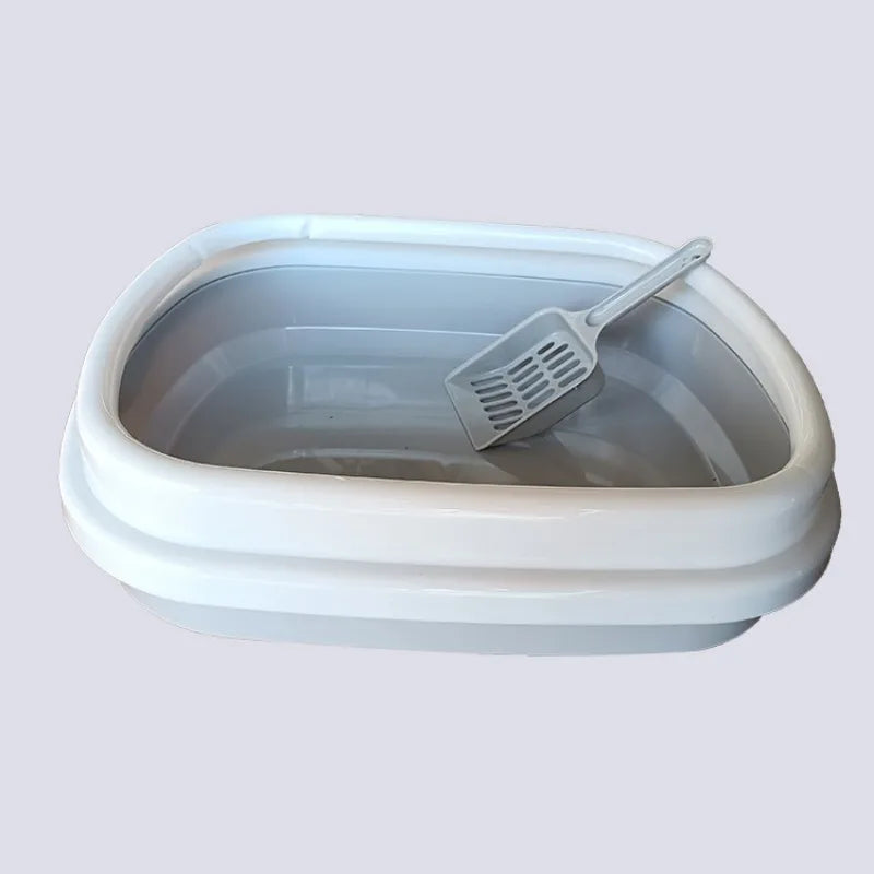 Cat Litter Box Portable Bedpan Removable Pet Cleaning Products Semi-enclosed Box with Shovel Cat Litter Box Cat Supplies