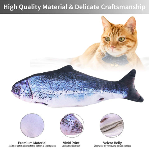 Pet Electric Cat Toy Fish Pet Cat Toy Simulation Fish Swing Dance Fish Toy Interesting Cat Toy Supplies USB Charging