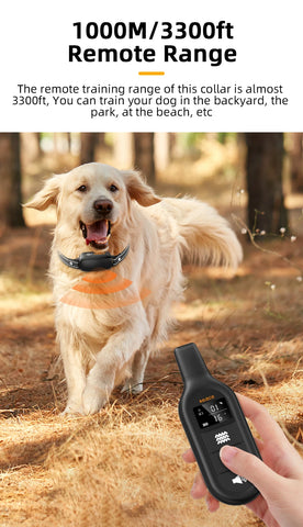 ROJECO Electric Dog Training Collar Digital Rechargeable Remote Control IPX7 Waterproof Vibrator Pet Dog Bark Stop Shock Collar