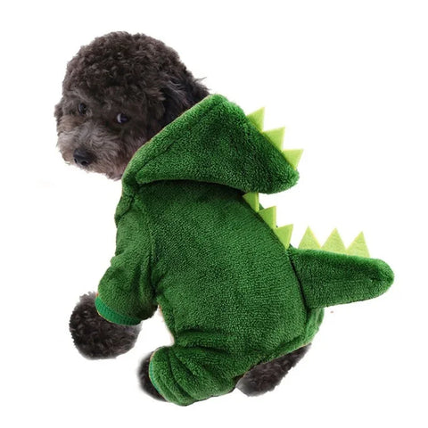 Pet Cat Dog Halloween Dog Clothes for Small Dogs Funny Dinosaur Cosplay Costume Winter Warm Cat Coat Fleece Hoodies Sweater