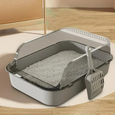 Large Capacity Cat Litter Box, Plastic Anti-Splash Cats Toilet, Pet Sandbox, Kitten Tray, Bedpan, Cleaning Bath Basin Supplies