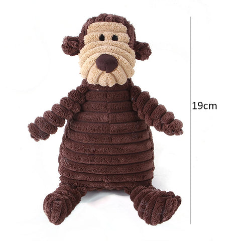 Corduroy Dog Toys for Small Large Dogs Animal Plush Dog Squeaky Toy Puppy Chew Toys Bite Resistant Pet Toy For Dogs Squeaker