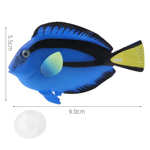 Aquarium Artificial Luminous Lionfish Fish Tank Landscape Silicone Fake Fish Floating Glow In Dark Ornament Home Decoration