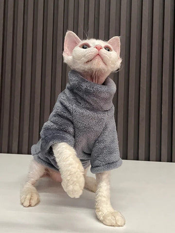 New Hairless Cat Sweater Winter Fashion Thickening Warm Sphynx Clothes Home Comfortable Winter Dog Clothes for Small Dogs