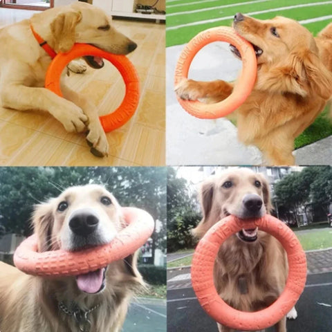 1PCS Orange Dog Toys Pet Flying Disk Training Ring Puller EVA Interactive Training Ring Puller Resistant for Dogs Training Toys