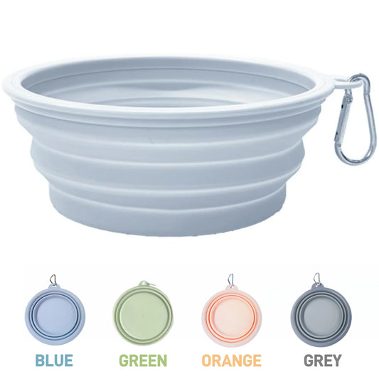 1 pc Collapsible dog bowl 350ml, travel dog water bowl with buckle, silicone portable dog food bowl suitable for cat and dog wa