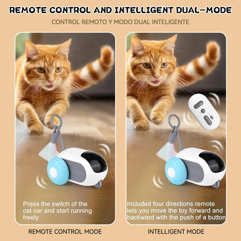 Smart Cat Toy Car Interactive Cat Toy Ball Automatic Rolling Remote Control Toy Car Indoor Cat Accessories Pet Kitten Supplies