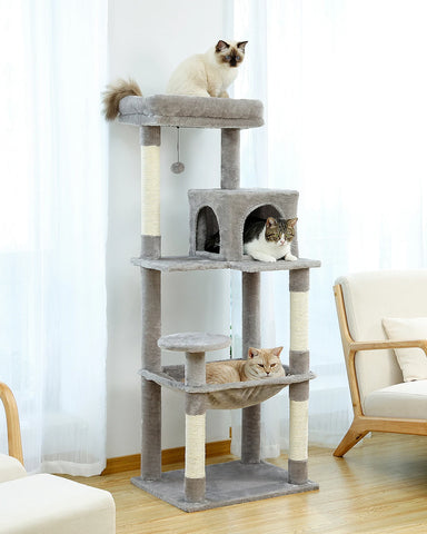 Multi-Level Cat Tree with Scratching Post Luxury Cat Tower with Condo House Cat Scratcher for Indoor Cat Accessories Pet Cat Toy