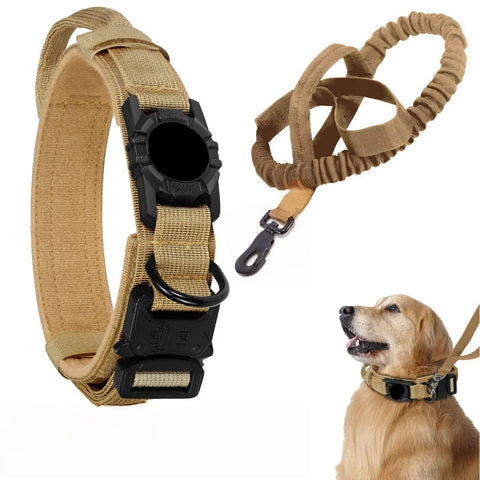 Adjustable Nylon AirTag Holder Dog Collar  Metal Buckle Pet Tactical Collar Dog Accessories Anti Last and Pet Dogs Tracing Safe