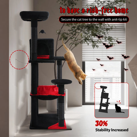 Multi-Level Cat Tree with Scratching Post Luxury Cat Tower with Condo House Cat Scratcher for Indoor Cat Accessories Pet Cat Toy