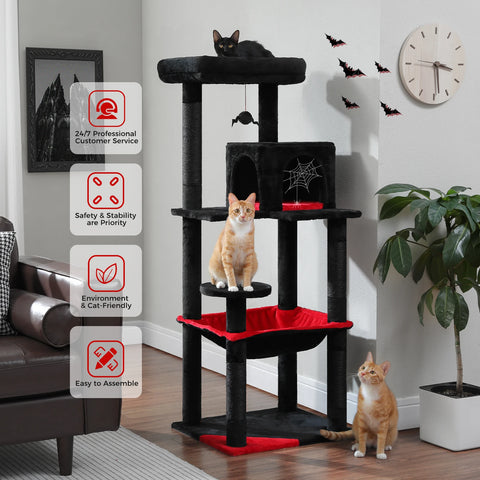 Multi-Level Cat Tree with Scratching Post Luxury Cat Tower with Condo House Cat Scratcher for Indoor Cat Accessories Pet Cat Toy