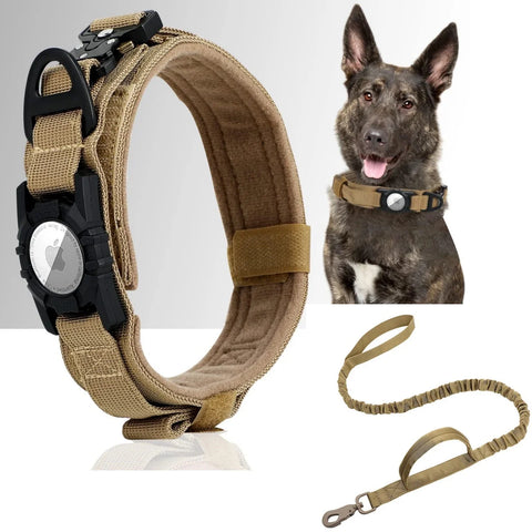 Adjustable Nylon AirTag Holder Dog Collar  Metal Buckle Pet Tactical Collar Dog Accessories Anti Last and Pet Dogs Tracing Safe