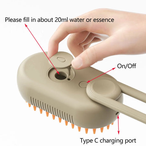 Multifunctional Cat Steamy Brush 2024 New 3 in 1 Electric Cleaning Steam Dog Brush For Spray Massage Pet Hair Removal Combs