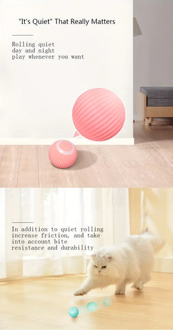 Interactive Cat Toy Ball Smart Cat Toys Indoor Automatic Rolling Magic Ball Electronic Interactive Cat Toy Cat Game Accessories