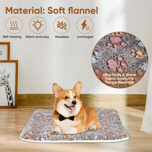 Flannel Thickened Dog Bed Mat Soft Pet Sleeping Mat for Dogs Cats Winter Warm Pet Blanket