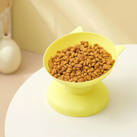 New sales of high foot bowl kitten neck guard firmly prevent upset plastic bowl candy color cat food dog food bowl