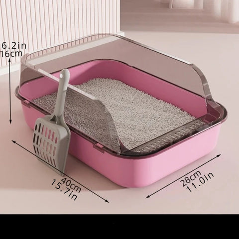 Large Capacity Cat Litter Box, Plastic Anti-Splash Cats Toilet, Pet Sandbox, Kitten Tray, Bedpan, Cleaning Bath Basin Supplies