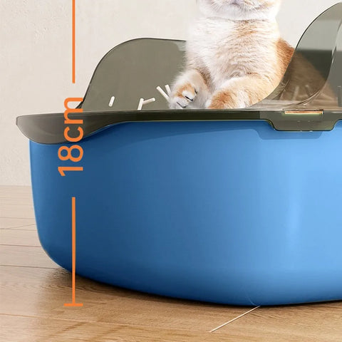 Large Capacity Cat Litter Box, Plastic Anti-Splash Cats Toilet, Pet Sandbox, Kitten Tray, Bedpan, Cleaning Bath Basin Supplies