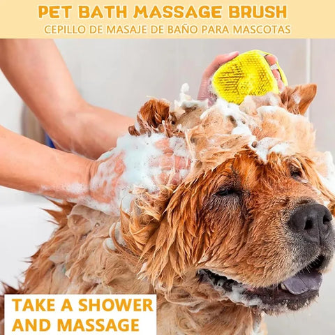 Dog Bath Brush Silicone Pet Shampoo Brush Soap Dog Scrubber Cat Massage Grooming Wash Comb Soft Rubber Puppy Clean Brush