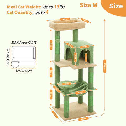 Multi-Level Cat Tree with Scratching Post Luxury Cat Tower with Condo House Cat Scratcher for Indoor Cat Accessories Pet Cat Toy