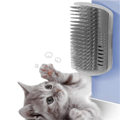 1PC Cat Self Groomer With Catnip Cats Wall Corner Massage Comb Brush Rubs The Face With A Tickling Soft Comb Pet Grooming Supply