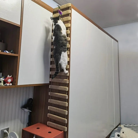 Various Sizes Cat Bridge Use for Cat Cage Sisal Rope Cat Ladder Pet Furniture Cat Step Scratcher Post Kitten Toys Cat Tree Tower