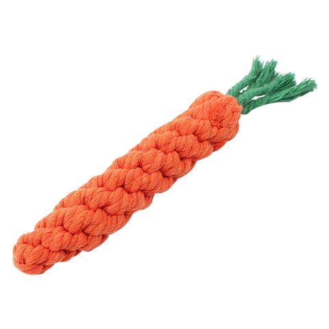 1PC Dog Toy Carrot Knot Rope Ball Cotton Rope Dumbbell Puppy Cleaning Teeth Chew Toy Durable Braided Bite Resistant Pet Supplies