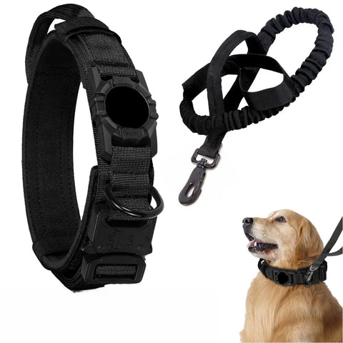 Adjustable Nylon AirTag Holder Dog Collar  Metal Buckle Pet Tactical Collar Dog Accessories Anti Last and Pet Dogs Tracing Safe