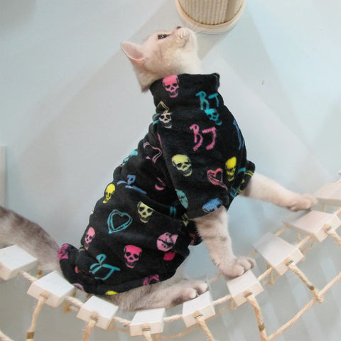 New Hairless Cat Sweater Winter Fashion Thickening Warm Sphynx Clothes Home Comfortable Winter Dog Clothes for Small Dogs