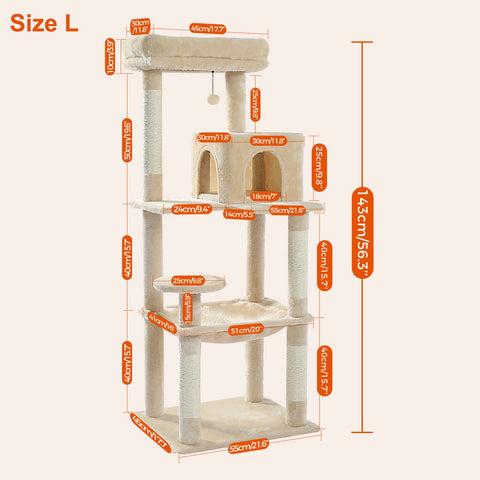 Multi-Level Cat Tree with Scratching Post Luxury Cat Tower with Condo House Cat Scratcher for Indoor Cat Accessories Pet Cat Toy