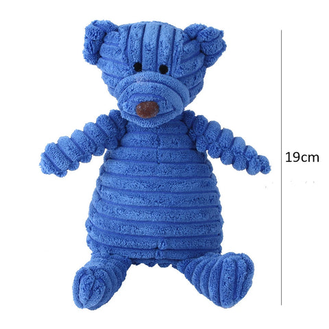 Corduroy Dog Toys for Small Large Dogs Animal Plush Dog Squeaky Toy Puppy Chew Toys Bite Resistant Pet Toy For Dogs Squeaker