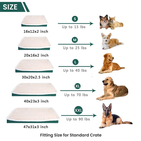 Dog Bed Mat with Zipper Remolvable Pet Mattress for Dog Sleeping Mat Washable Dog Mattress Pet Pad Cushion for Small Medium Pet