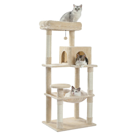 Multi-Level Cat Tree with Scratching Post Luxury Cat Tower with Condo House Cat Scratcher for Indoor Cat Accessories Pet Cat Toy