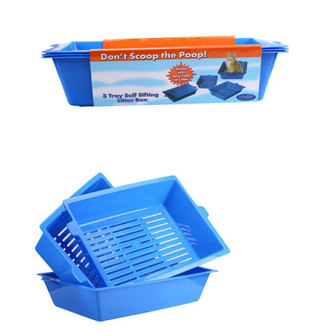 1PC Cat Litter Basin Opening Type Pet Cat Toilet Three-in-one Plastic Cat Supplies Three-layer Pet Cat Litter Box for Pet Cat