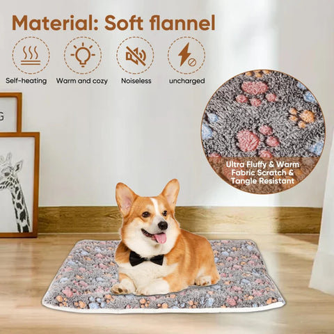 Flannel Thickened Dog Bed Mat Soft Pet Sleeping Mat for Dogs Cats Winter Warm Pet Blanket